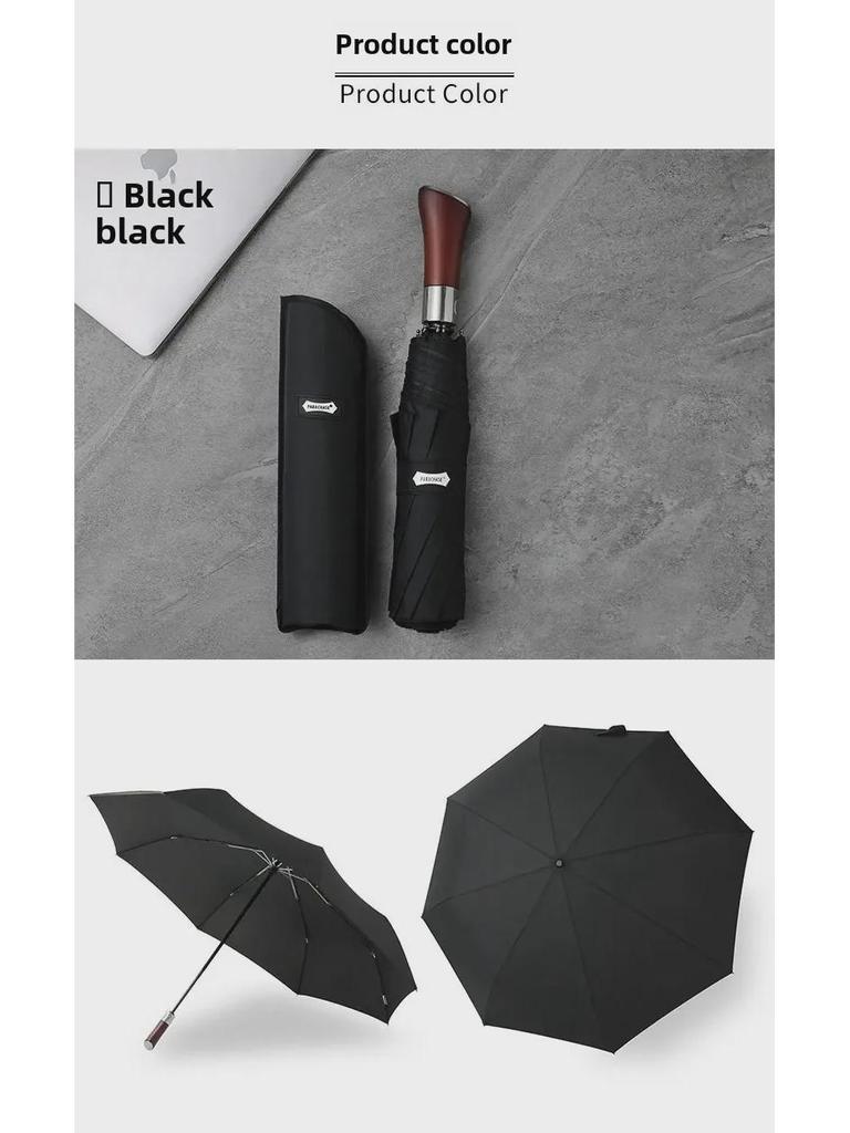 PARACHASE 1.2m Fully Automatic Folding Umbrella with Knife Handle - Korean Forest Design, Business Style.