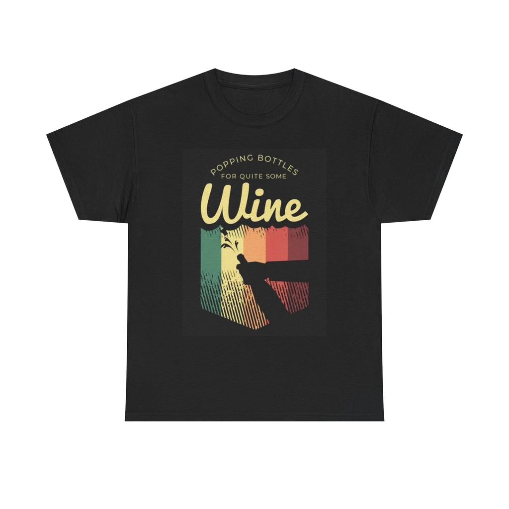 Men's and Women's T-shirts Popping Wine Bottles Graphic