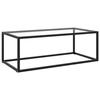 VidaXL Coffee Table Black with Tempered Glass 100x50x35 Cm