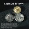 10Pcs Coat Button Metal Round Gold Silver High-End Exquisite Upper Clothes Blazer High-End Buttons