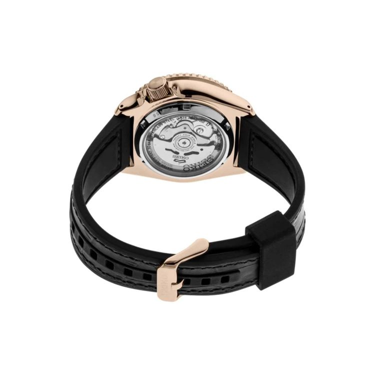Seiko 5 Серия Классическая Мода Механический Механизм Силиконовый Ремешок Часы Мужские Часы Черный SRPD76K1
