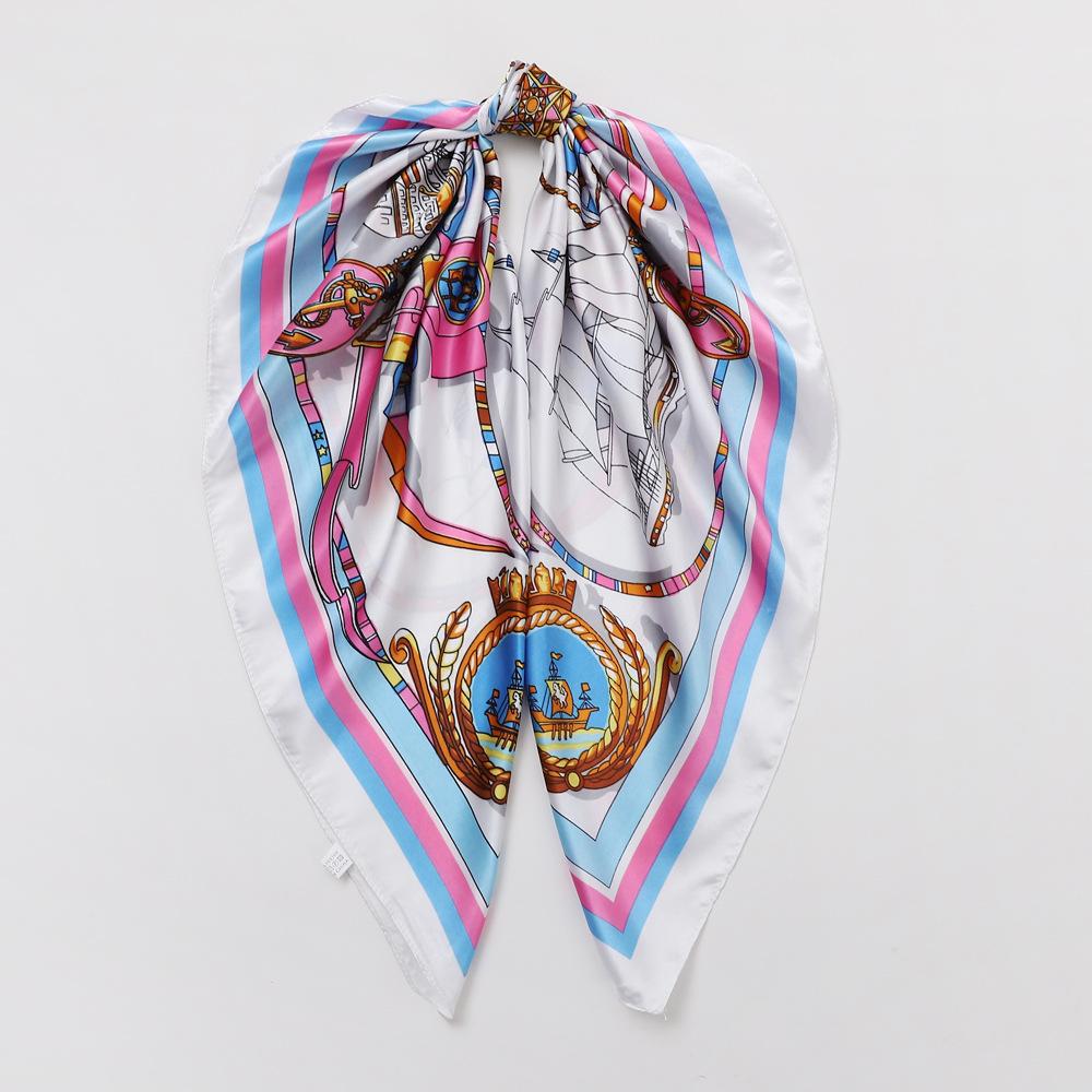 High-quality Luxurious Silk Scarves Headband Scarfs Neck Scarf For Women Chain Silk Scarf Women's Decorative Shawl