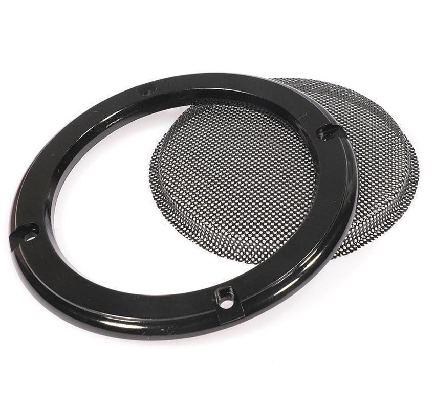 Durable Silver Iron Audio Speaker Dustproof Mesh Cover with Decorative Plastic Ring