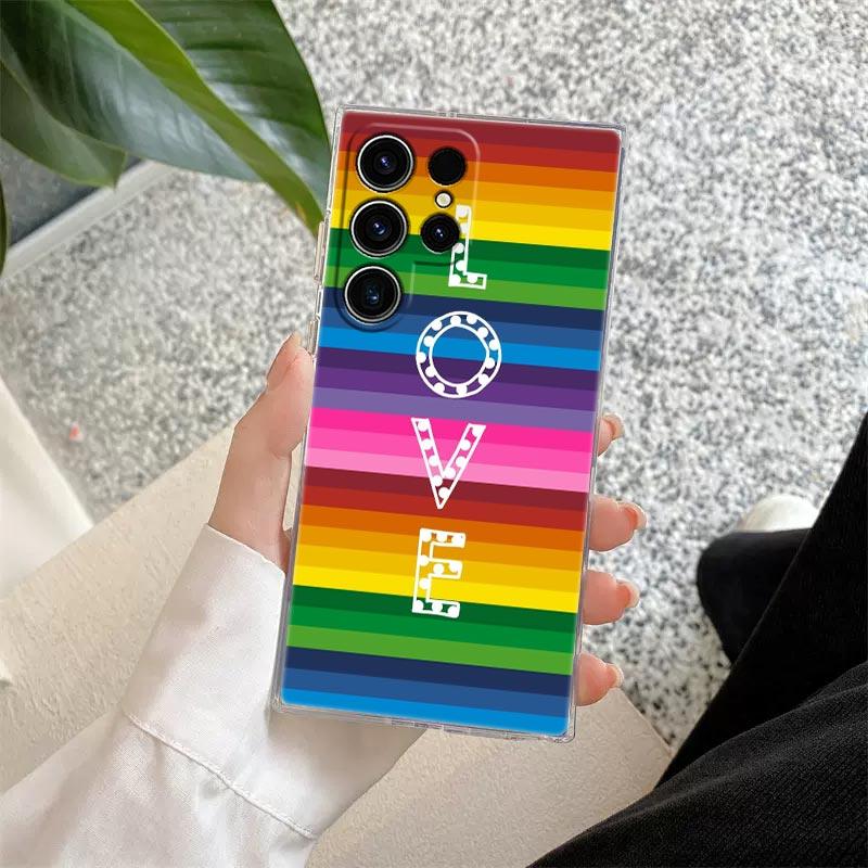 LGBT Rainbow Gay Lesbian Phone Case For Samsung S24 S23 Ultra S22 S20 Plus S21 FE Clear Cases Cover Galaxy S24Ultra S235G Fundas