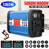DC 12V/24V To AC 110V/220V Peak Pure Sine Wave Voltage Transformer Converter Adapter Solar Car Power Inverter 5000W 6000W
