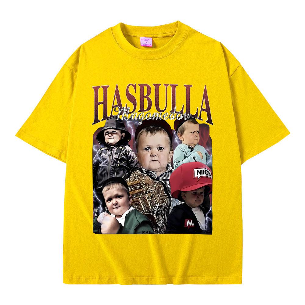 Винтажная графическая футболка King Hasbulla Magomedov для мужчин и женщин, повседневная футболка оверсайз с круглым вырезом, летняя мужская забавная футболка в подарок для фанатов