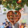 Рождественское украшение в форме сердца, акриловая книжная полка, подвесные украшения на рождественскую елку, 2D плоская печать, книжные подарки для книголюбов