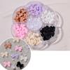 6 Colors Cute Bow Charms And White Flatback Pearls For Diy Nail Decoration