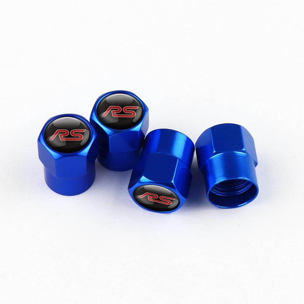 ZLKQ1 4Pcs Car Metal Alloy Logo Wheel Tire Valve Stem Caps Cover Accessory For Ford Ranger Focus Kuga Mustang MAX Transit Mondeo mk7 8