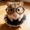 1 Set Cute Hamster Costumes Mini Princess Dress And Metal Round Glasses Chipmunk Dress Up Outfit for Small Pets Daily Wear