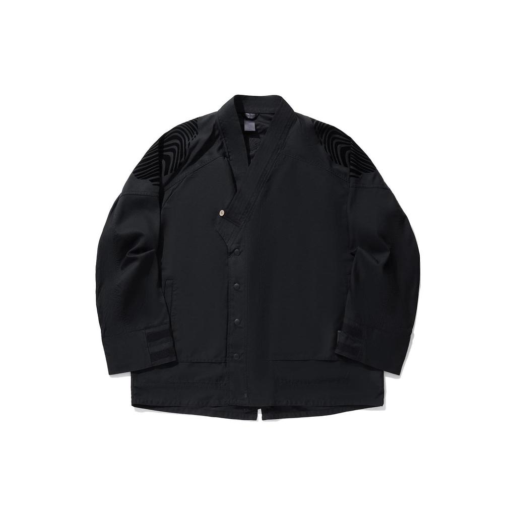 Li Ning X Jackie Chan Collaboration Kung Fu Series Solid Color Loose Casual Jacket Men Jacket Black AFDU245-1