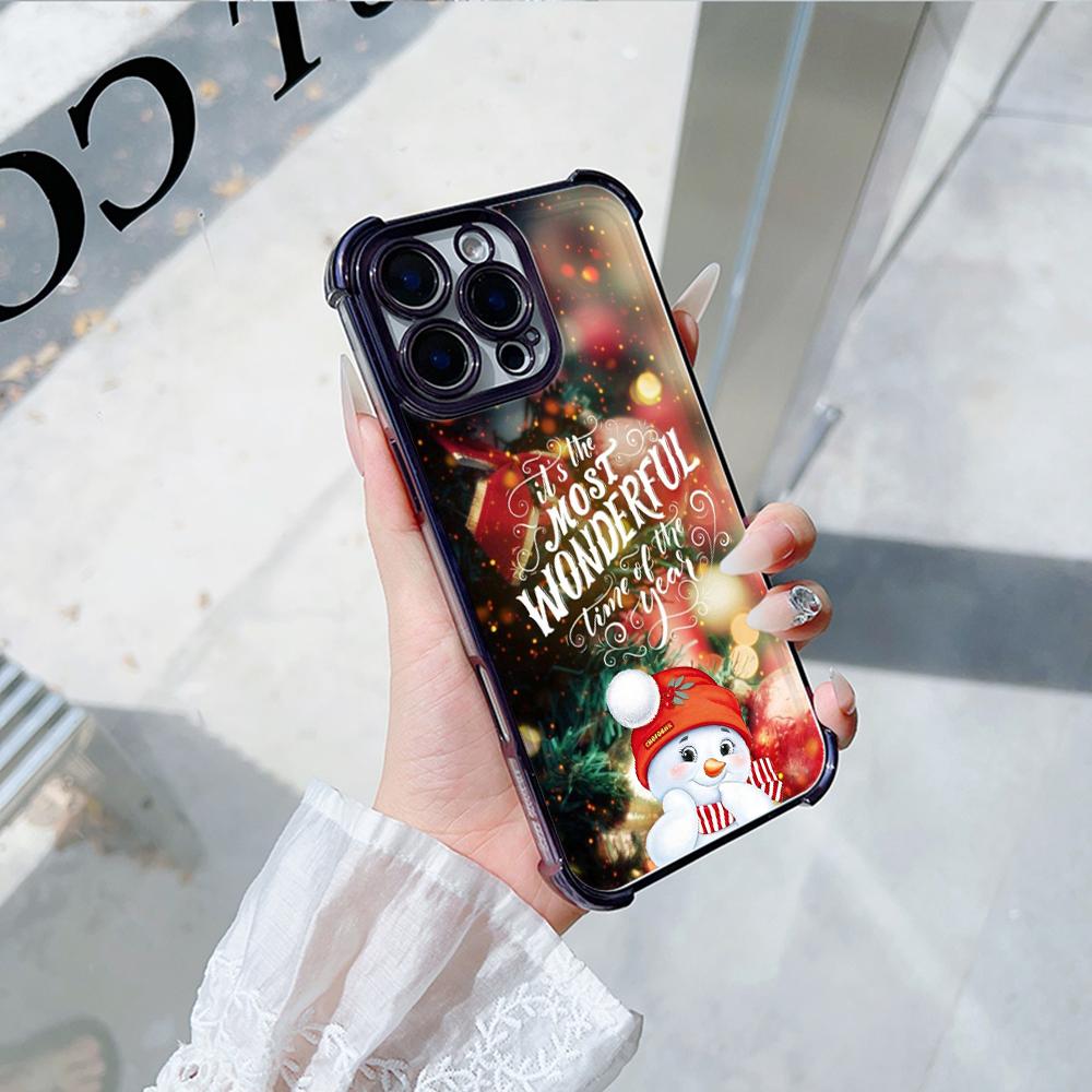 Чехлы для телефонов Ae121 Merry Christmas Santa design art из гальванизированного ТПУ для Samsung A54 A12 A14 S23 S24 Ultra A55 A15 S21 FE с четырьмя углами защиты