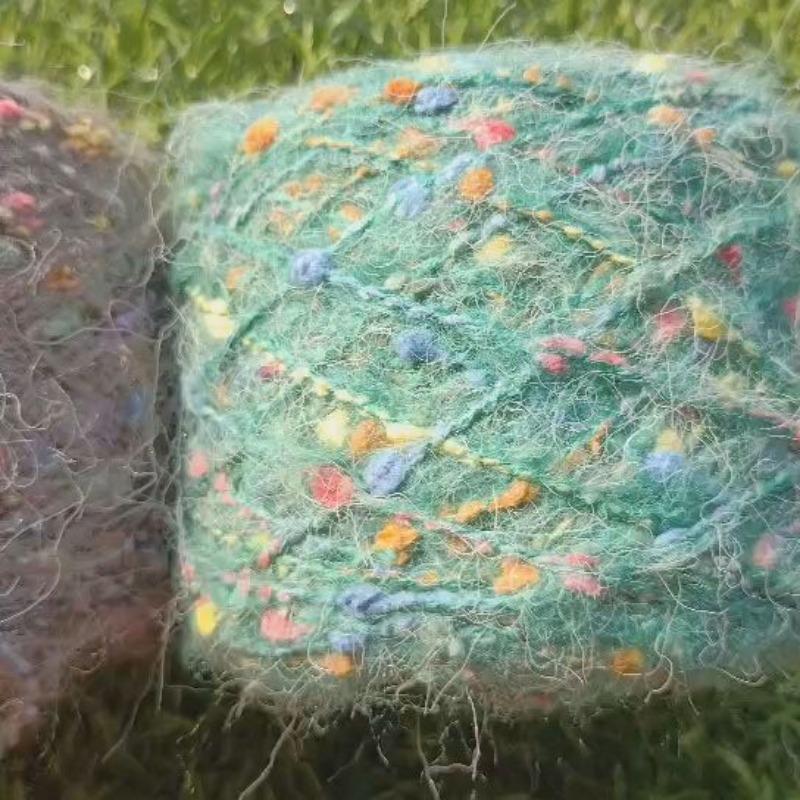 Ручная Вязаная Радужная Сахарная Фасоль Мохер Пряжа для DIY Шарфа, Домашняя Сумка Свитер Шапка, Ручная Смешанная Пряжа Клубок Вязание Крючком 50г