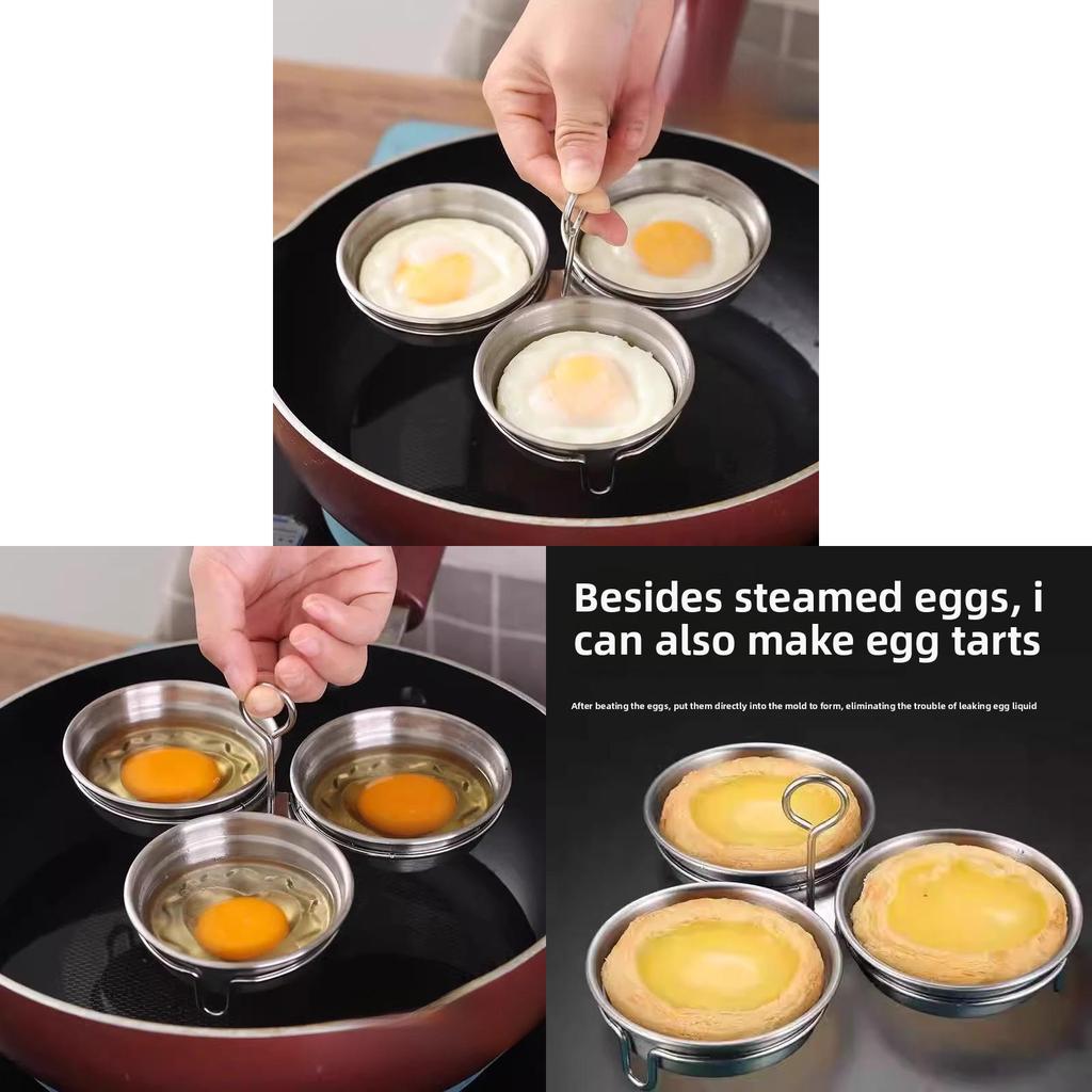 Stainless Steel Heartshaped Egg Cooker With 3in1 Steaming Insert For Home Breakfast Preparation