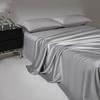 Mulberry Silk Bedding Bed Sheet Set 4 Piece | Fitted Sheet,Flat Sheet with 2 Pillowcases 50x75 | Double Queen King Hotel Quality