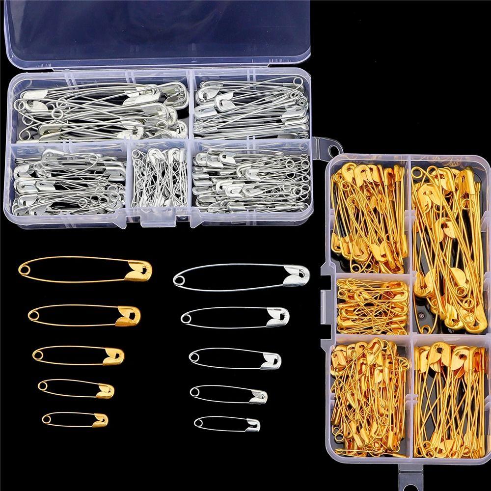 150Pcs/Box 27/32/38/45/55mm Safety Pins DIY Sew Brooch Durable Sewing Tools for Clothes Sewing