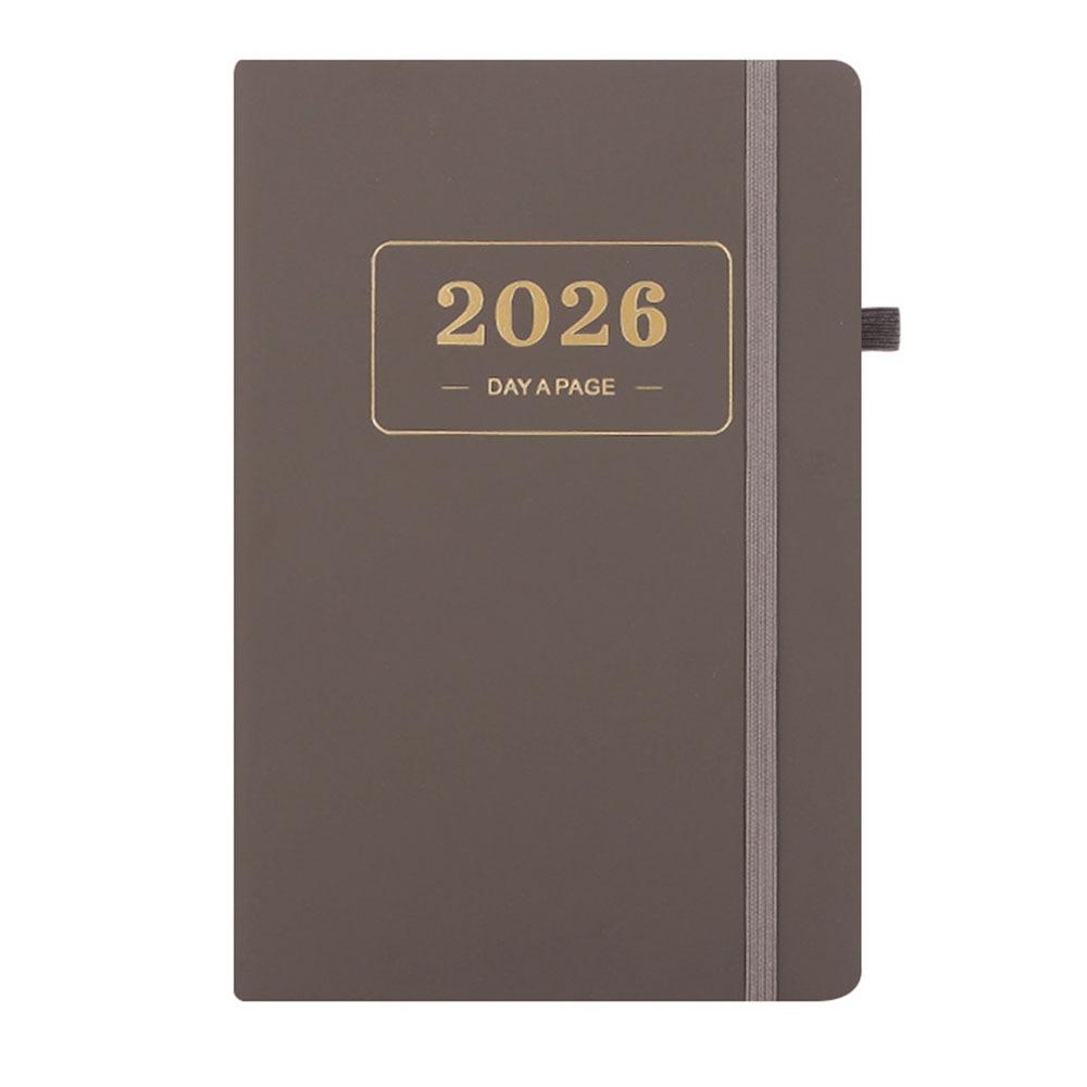 PU Leather 2026 Daily Planner 2026.1.1-2026.12.31 Calendar Book Portable Agenda Notepad  Office