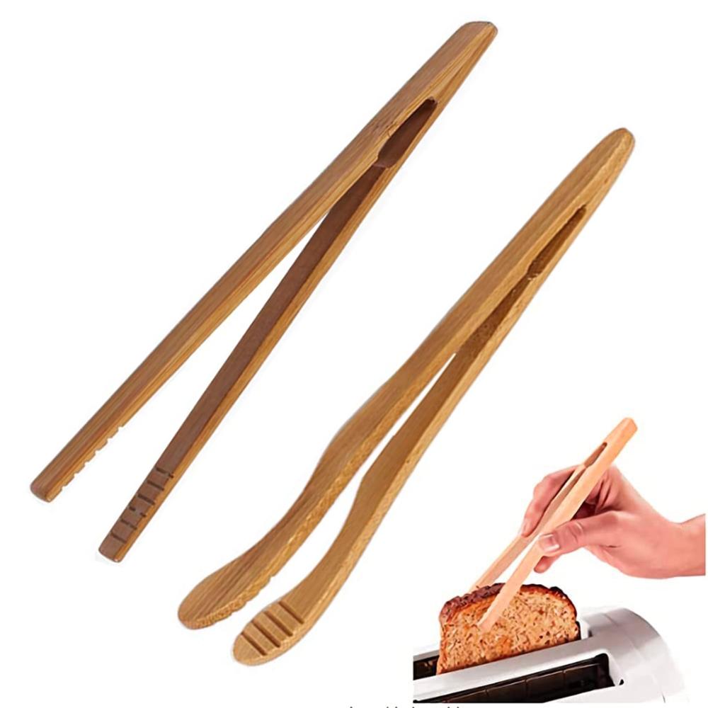 Bacon Muffin Reusable Bamboo Kitchen Cooking Toast Clip Food Tongs Gripper Tea Tweezer