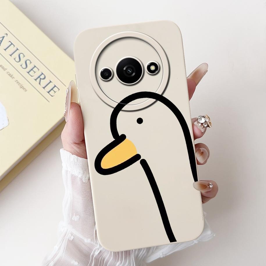 Чехол для Xiaomi Redmi A3 2024 Новый Модный Квадратный Силиконовый Цветочный Чехол для Защиты Объектива Камеры для Xiaomi Poco C61 RedmiA3 Бампер