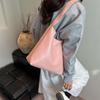 Anti-Splash Water Soft PU Tote Bag Elegant French Underarm Bag Solid Color Handbag  Work