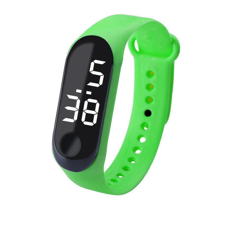 Светодиодный экран наручных часов, умный сенсорный экран, спортивный повседневный браслет, активный бег для мужчин, женщин, любителей, силиконовые часы