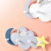 Creative Cloud Cartoon Wood Hook Wall Hanging Door Hat Coat Hook Bathroom Decoration Star and Moon Four Hooks LS