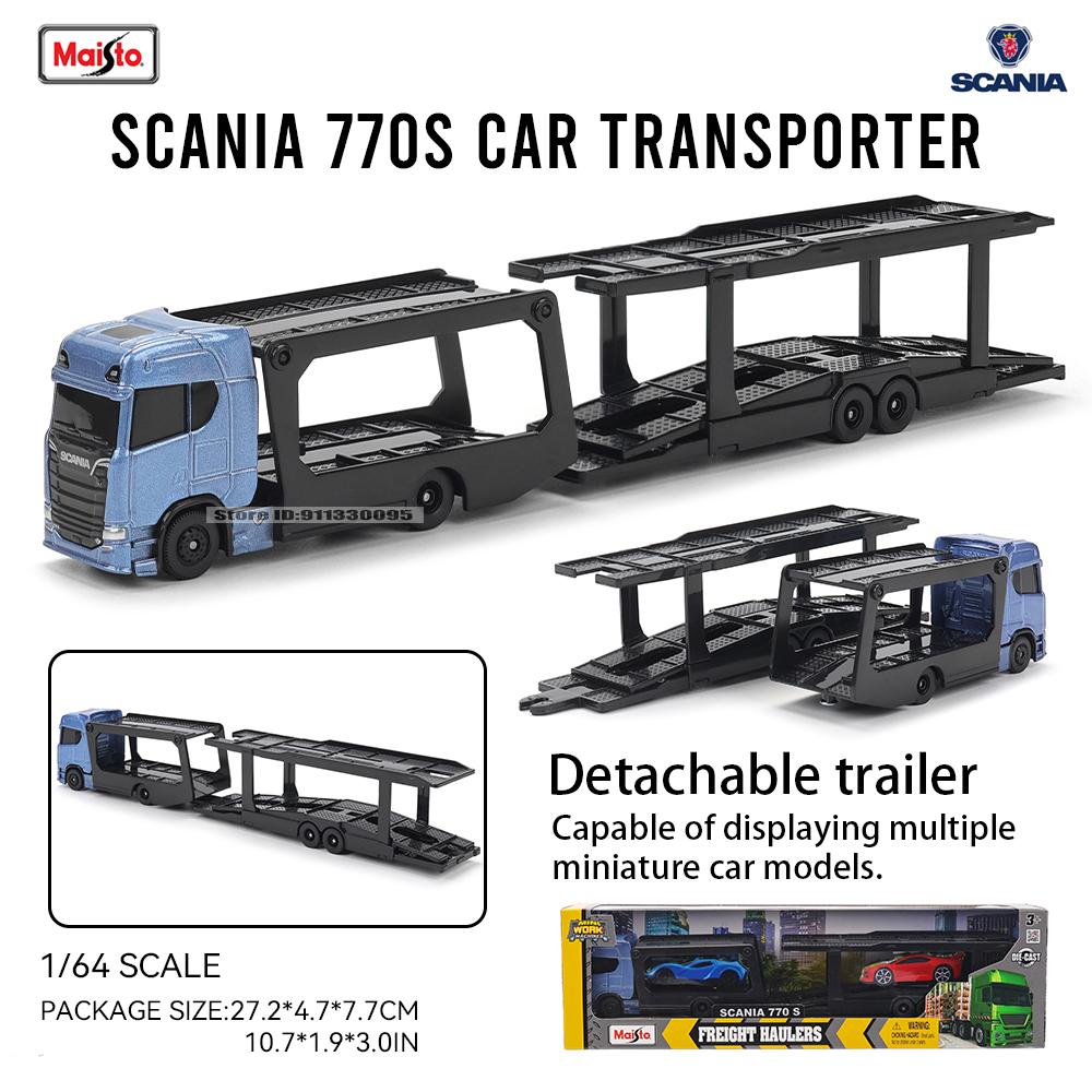 Майсто 1:64 SCANIA 770 S Volvo Транспортное средство для перевозки вилочных погрузчиков Экскаватор литая точная модель автомобиля Коллекция моделей подарок