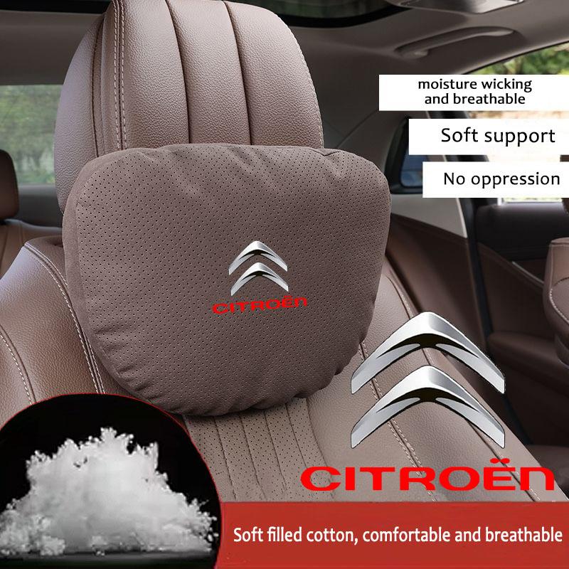 Car Headrest Cover Seat Head Rest Neck Pillow Protector For Citroen DS 3 C4 C3 C5 Aircross Berlingo Celysee Cactus Picasso Saxo anm123
