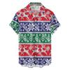 New Christmas Printed Shirt Theme Casual Fashion Spring and Autumn Men's Short Sleeve Shirt