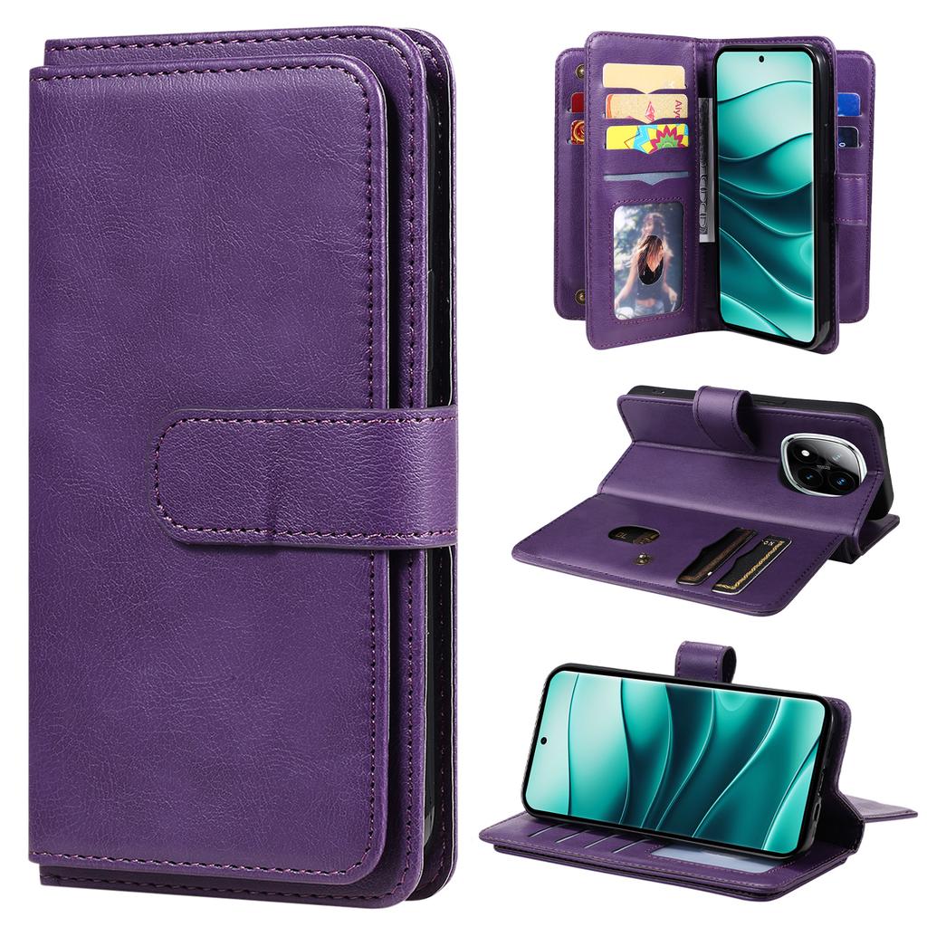 Кожаный чехол для Xiaomi Redmi Note 14 Pro+ 5G/Xiaomi Poco X7 5G/Xiaomi Redmi Note 14 Pro 5G с 10 отделениями для карт, чехол-подставка для телефона