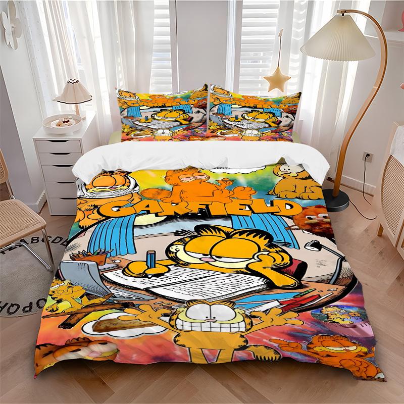 3pcs Garfield, Comic Bedding Set. Soft and Comfortable with No Core Included (1x Duvet Cover + 2x Pillow Covers) yy251009202