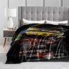 Legendary Racing Tribute with HelmetFlannel blanket for bedroom, living room, sofa, and nap
