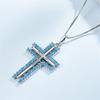 Подвеска из стерлингового серебра 925 пробы, рождественский подарок, классический массивный кулон с двойным крестом из кубического циркония для женщин и мужчин, ювелирные изделия