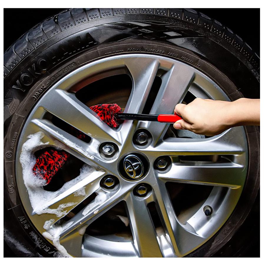 Car Wheel Woolies Plush Soft Alloy Wheel Cleaning Brush Detailing Brushes for Auto Motorcycle Maintenance Care Clean Tool