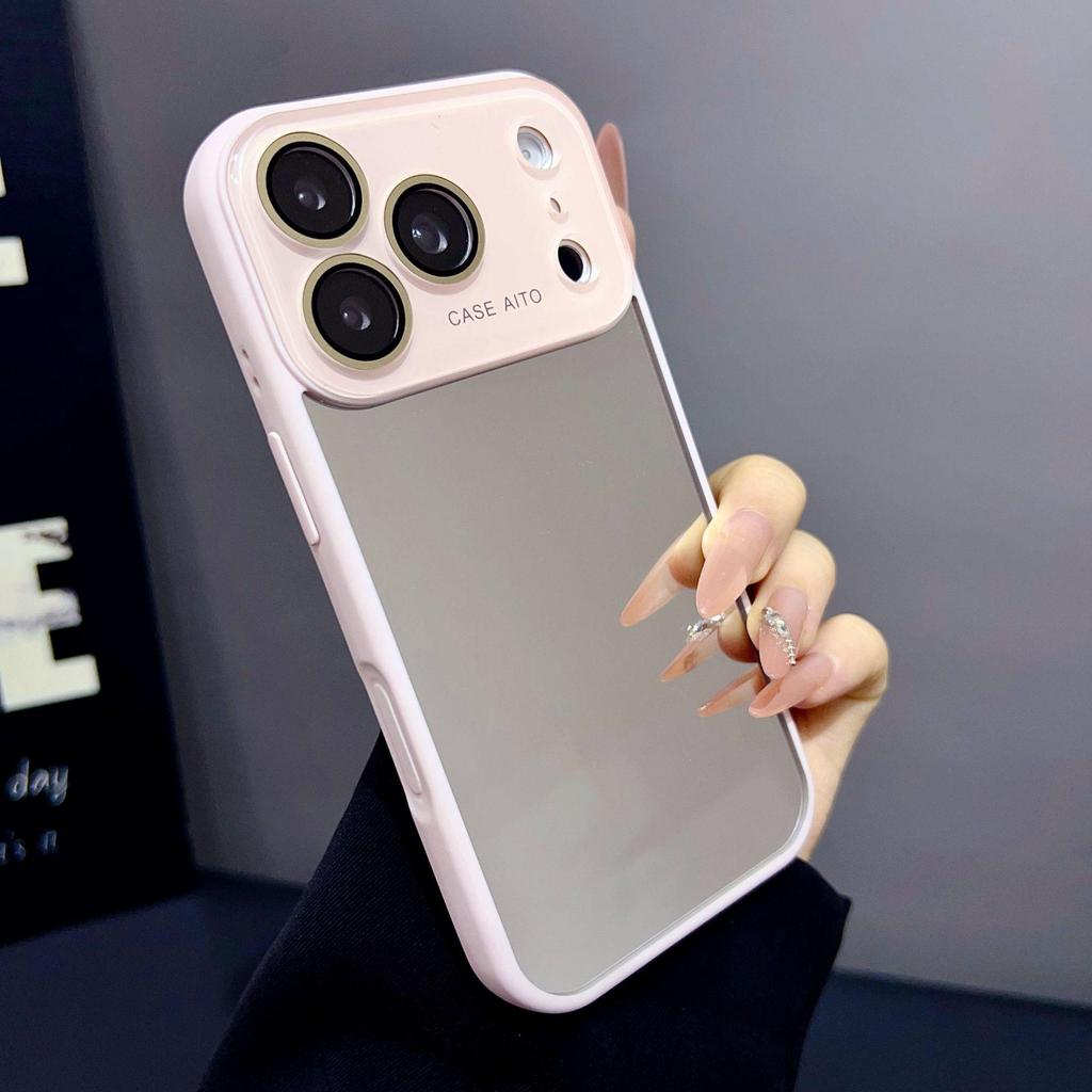 Креативный чехол для iPhone 17 Pro Max с зеркалом для макияжа и полной защитой для Apple 16/15