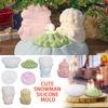 3D Cute Snowman Silicone Mold Diy Drip Glue Ornaments Set Diffuser Stone Plaster Mold Fire Snowman Mold