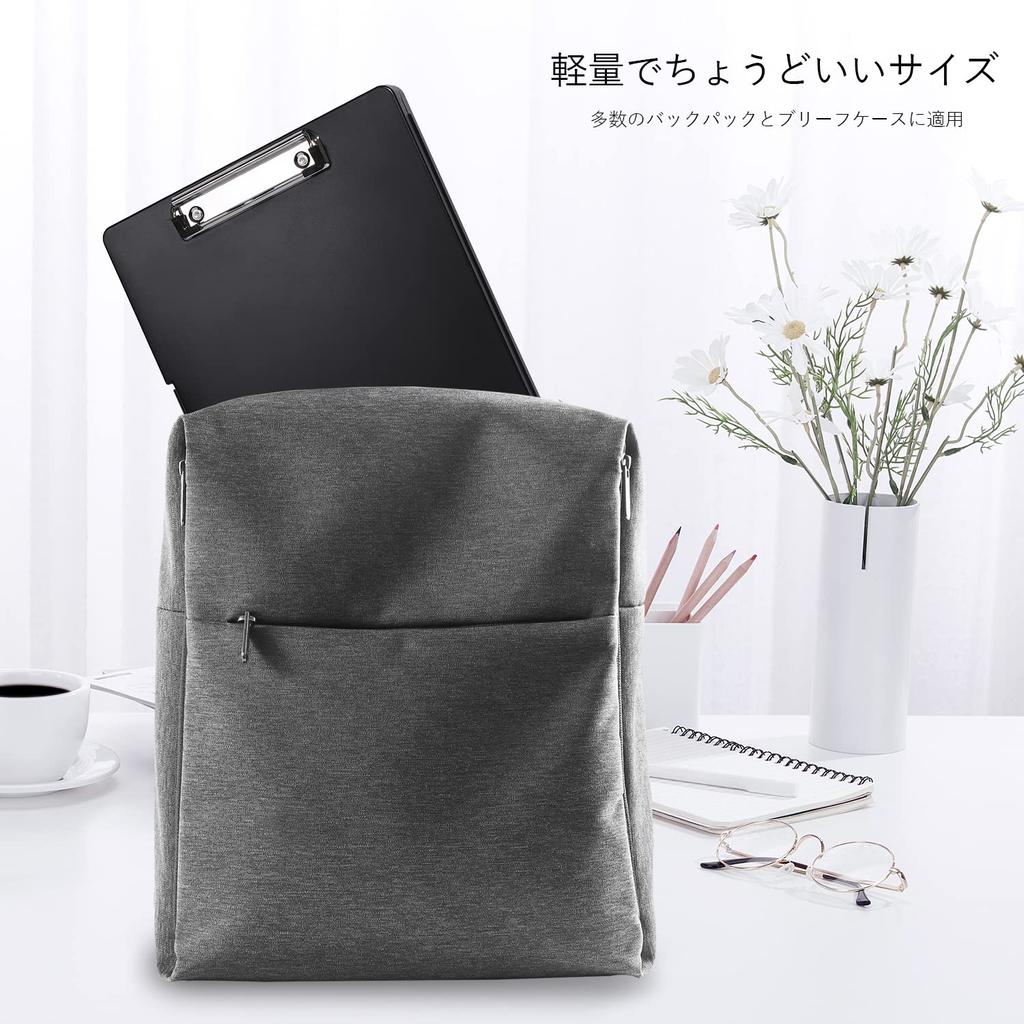 Homdolaser Clipboard Folder A4 Thin Clipboard Clip File Outdoor Clipboard with Storage File Board Binder File Conference Pad Black