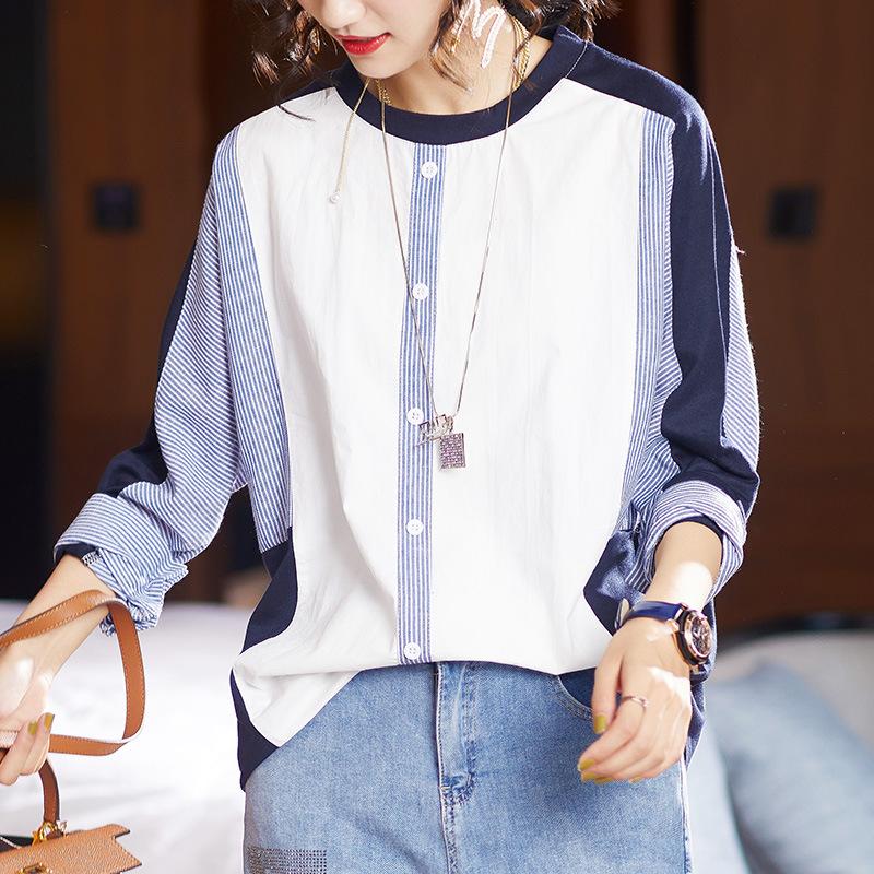 Long-sleeved T-shirt Women's Clothing for Spring New Loose Belly-covering Fashionable Bottoming Shirt