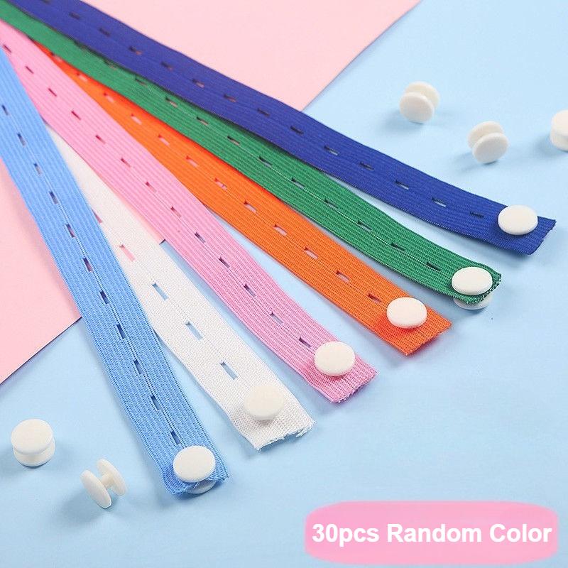 30/50/100pcs Durable polyester Elastic Organizer Straps with Adjustable Buttons - Ideal for Clothing Storage,Luggage Space Saver