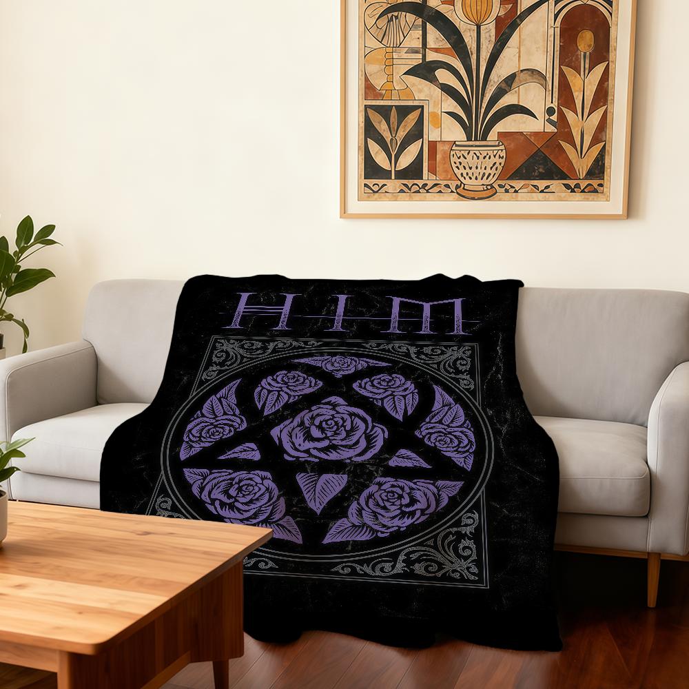 Плед Rock Band H-HIM Heartagram Супер Теплый Уютный Плюшевый Плед Детский Домашний Диван Спальня Подарок