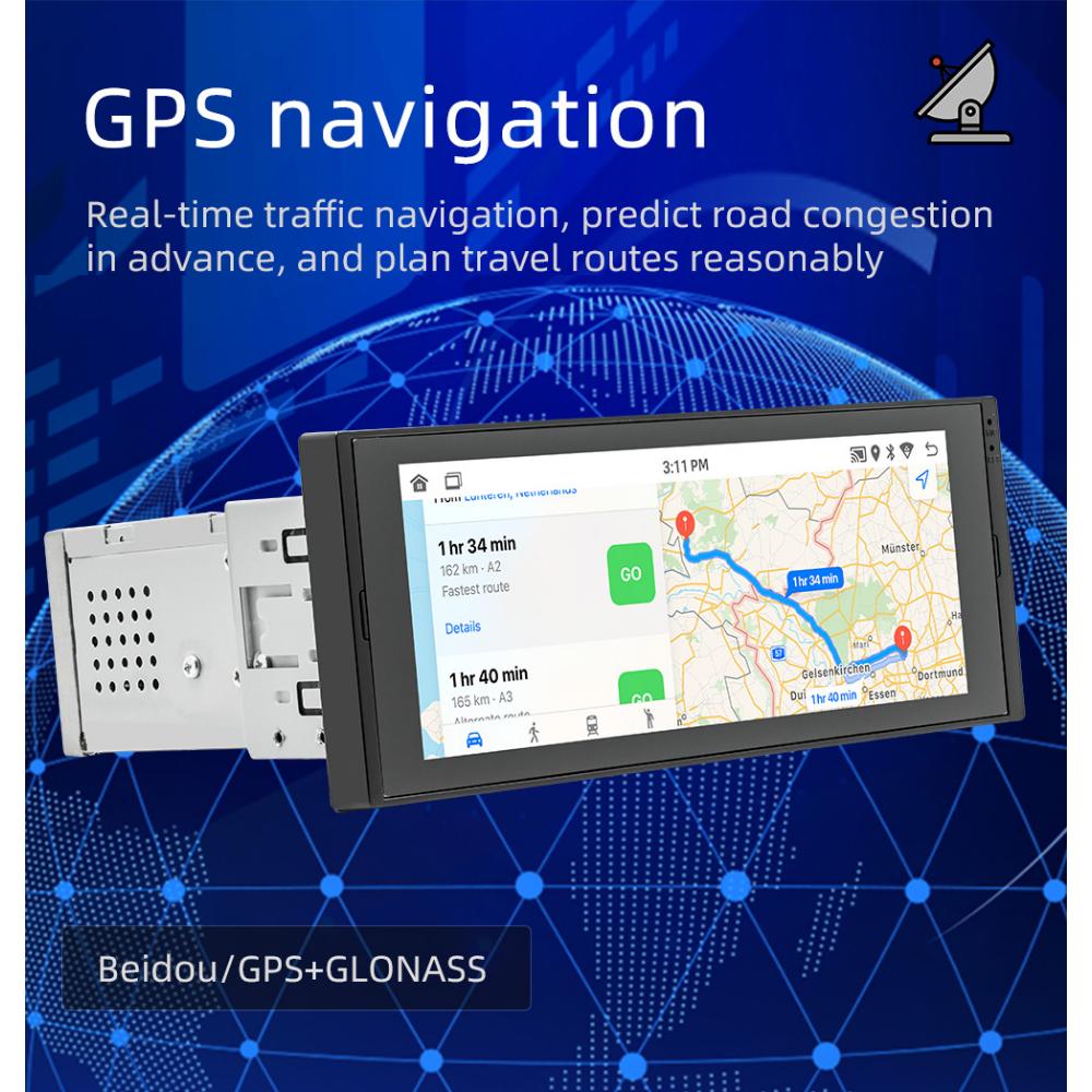icreative 1 Din Android Автомобильный мультимедийный видеоплеер GPS-навигация Wi-Fi 1 Din Авторадио Стерео Автомобильное радио Android 6,9-дюймовый экран для универсального использования
