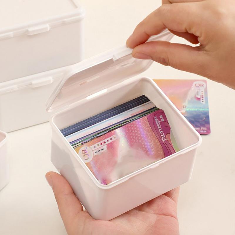 Белый ящик для хранения, штабелируемый органайзер для хранения всякой всячины с крышкой, пылезащитный чехол для хранения канцелярских принадлежностей, держатель для домашней организации