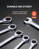 Combination Wrench Set 8-Piece Metric 8 mm to 19 mm with Organizer Rack
