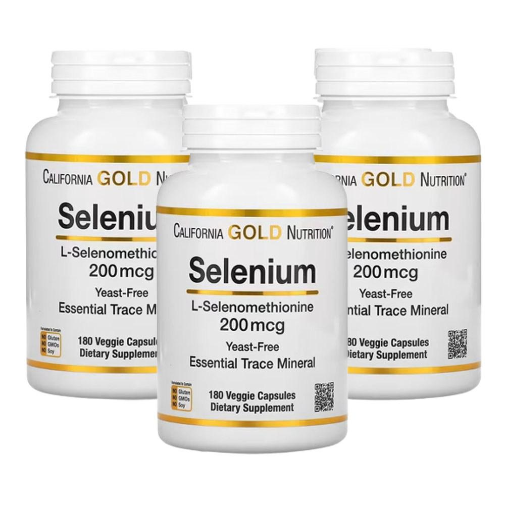 California Gold Nutrition Селен без дрожжей 200 мкг Овощные капсулы 180 таблеток 3 шт.