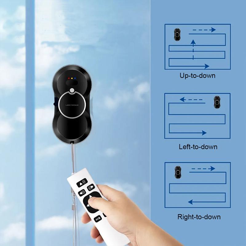 LIECTROUX HCR-10 Window Cleaning Robot Water Spray Automatic Robotic Glass Wiper Vacuum Cleaner Electric Windows Washer for Home Appliance