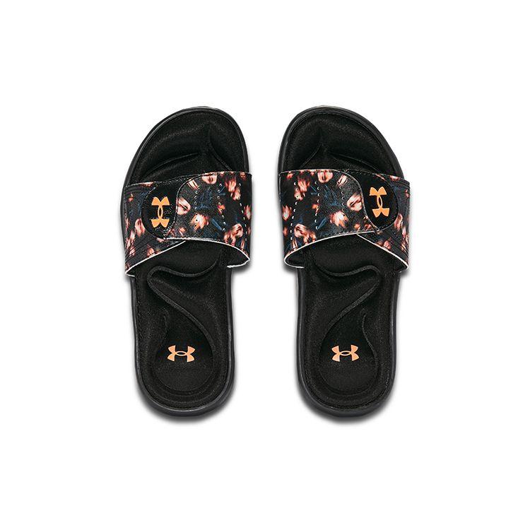 Under Armour Ignite 6 Graphic Strap Slide Black Afterglow Women Sneakers 3024453-006