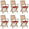 Day and Night - Day and Night Folding Garden Chairs 6 Units and Cushions Solid Acacia Wood