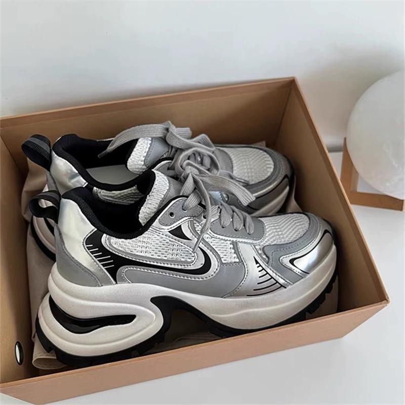 Dad shoes spring new thick-soled heightened mesh breathable and lightweight casual sports shoes
