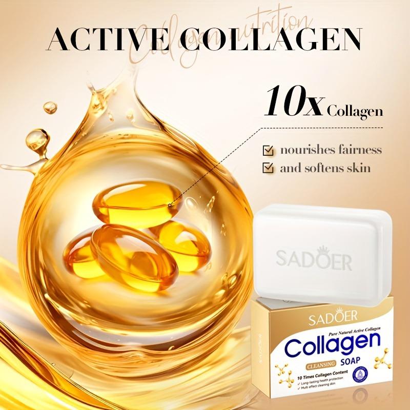 100G Collagen Moisturizing Cleansing Soap for Women, Brightens Skin, Deeply Moisturizes, Cleanses and Exfoliates