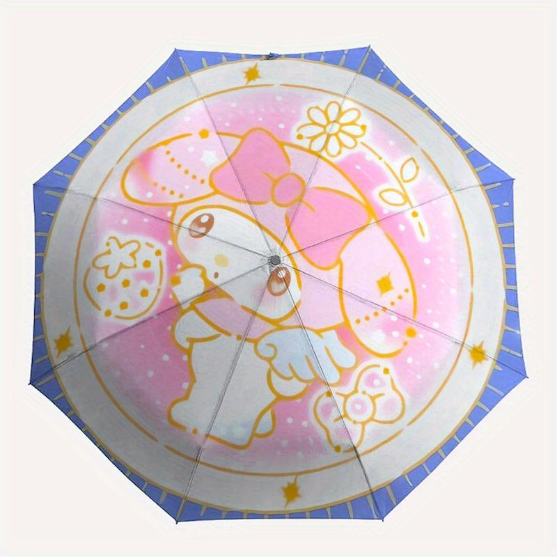 1pc My Melody Pastel ArtworkUmbrella with Plastic Handle,Suitable for All Seasons Home Travel Outdoor UmbrellaSanlio145
